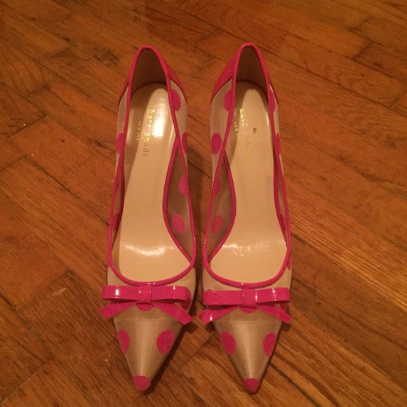Kate spade nude/pink polka heels size 9