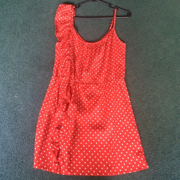 Red polka dot dress