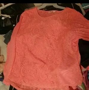 Coral plus size shirt