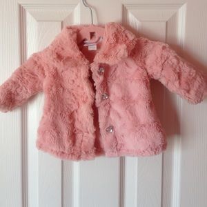 Baby girls soft fluffy coat