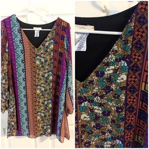 inTu Patterned Floral Open Sleeve Dress