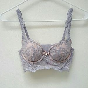 Victoria's Secret mid bustier in lilac and pink.