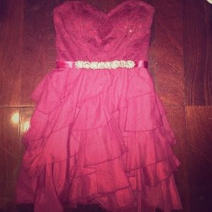 Deep burgundy wine prom dress