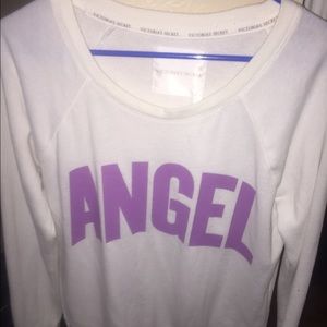 white ANGEL crew neck sweater