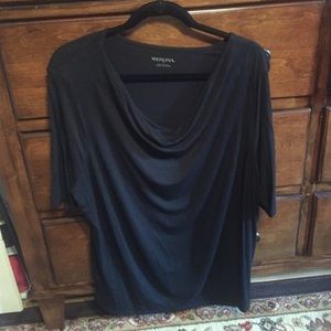 Black cowl neck tee
