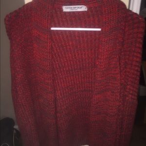 Red & Grey wool cardigan