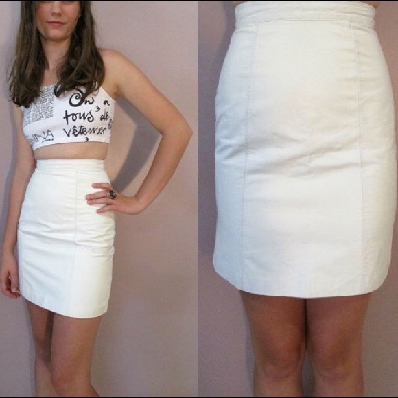 Skirts - Vintage white leather skirt Skirts - Vintage white leather skirt
