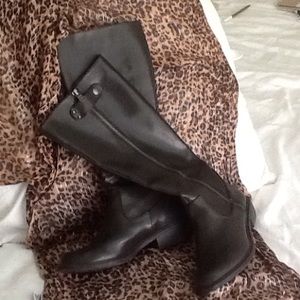 Black knee high boots