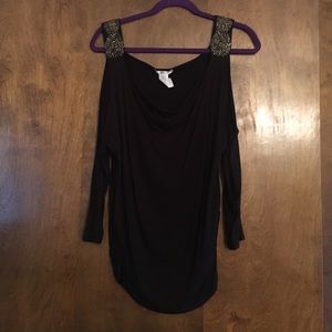 Long Sleeve Cold-Shoulder Top