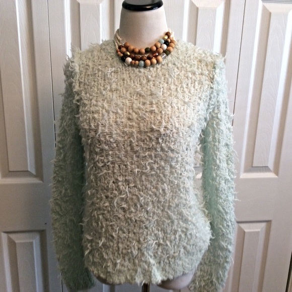 Free People Fuzzy Mint Green Sweater - Picture 1 of 4