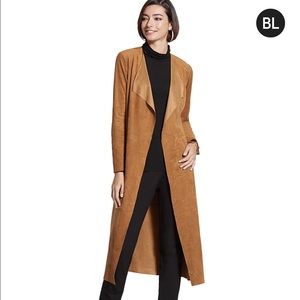 Chico's Black Label Faux Suede Maxi Jacket