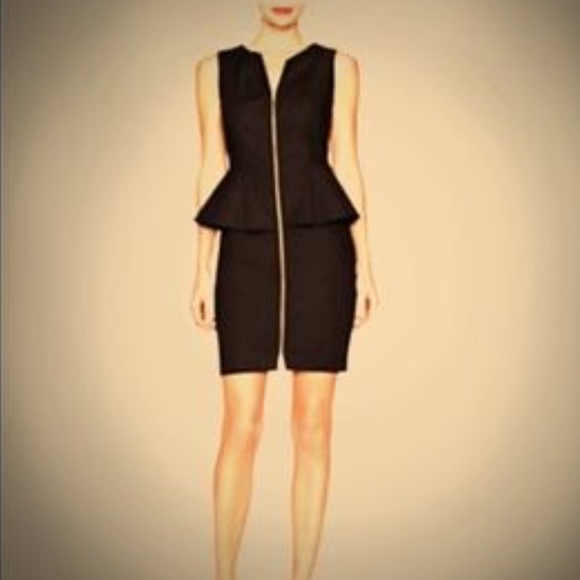 The Limited Black Peplum Zip Front Dress