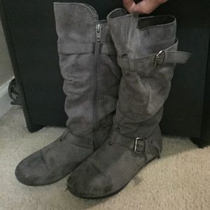 Cute gray high boots