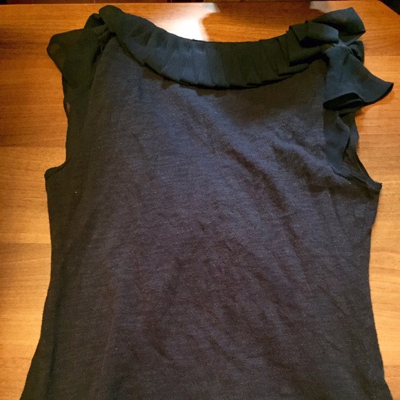 Deletta Anthropologie blue Ruffle Cap Sleeve Tank - Picture 3 of 4