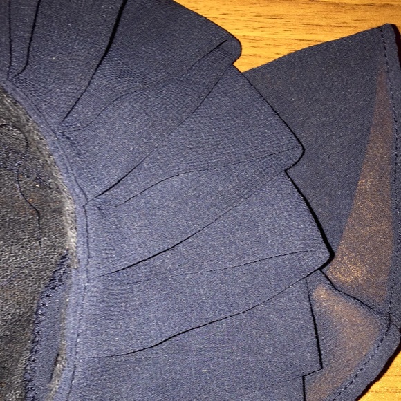 Deletta Anthropologie blue Ruffle Cap Sleeve Tank - Picture 4 of 4