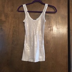 Express Gold Sequin Front Tank Top