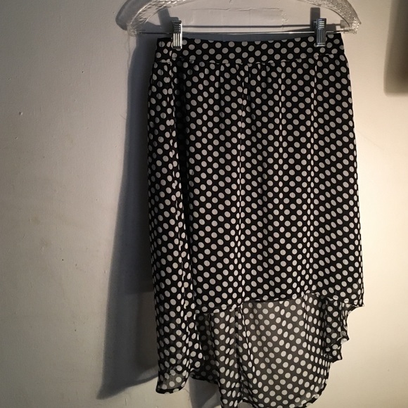 Polka dot high low skirt
