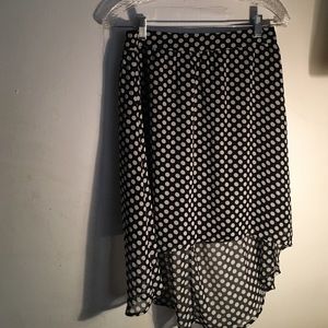 Polka dot high low skirt