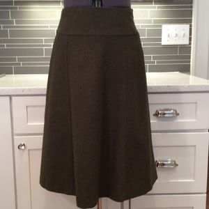 Seaweed/army green wool skirt