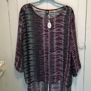 Silk tunic hand dyed