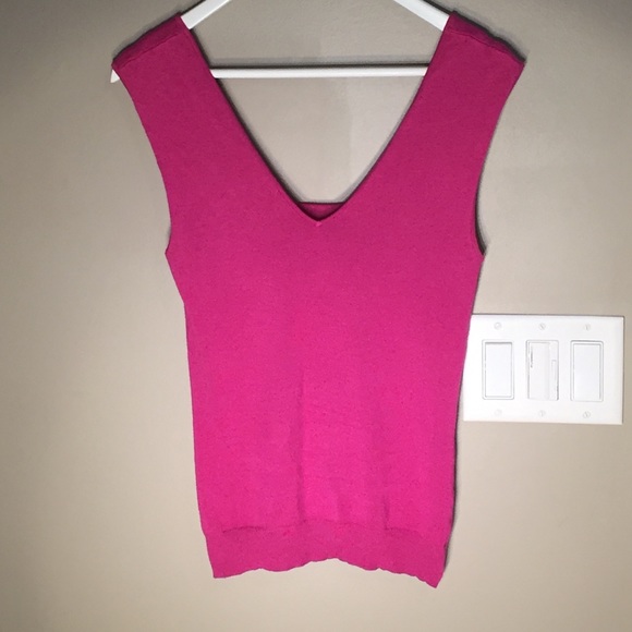 Pink low cut tank top sweater
