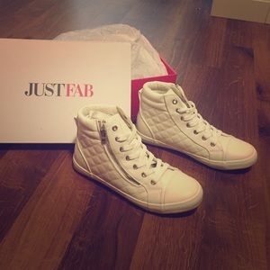 JustFab White Hightop Sneaker