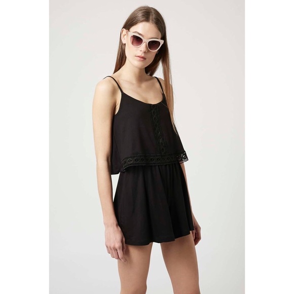 Topshop PETITE Jersey Jumpsuit Romper Black 0 XS - Picture 2 of 4