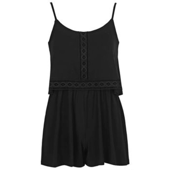 Topshop PETITE Jersey Jumpsuit Romper Black 0 XS - Picture 3 of 4
