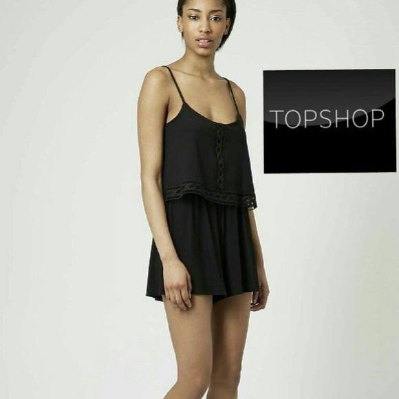 Topshop PETITE Jersey Jumpsuit Romper Black 0 XS - Picture 4 of 4