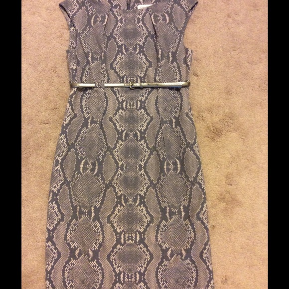 Calvin Klein grey snake skin imitation dress.