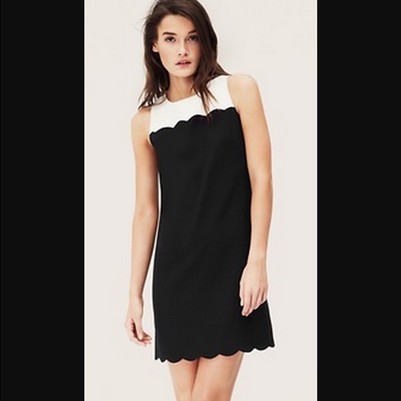 The Loft Black and White Scallop Dress