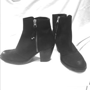 BLACK TOPSHOP ZIP ANKLE BOOTIES SIZE 5 1/2 EURO 36