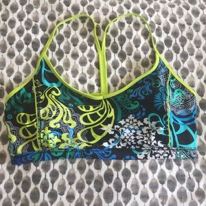 Reebok XL Sports Bra Lime/Electric Blue