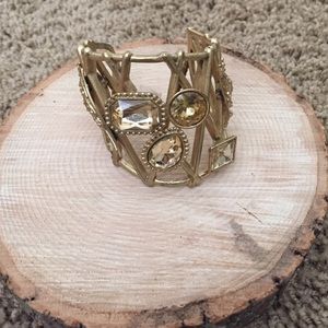 Jessica Simpson gold/rhinestone cuff bracelet