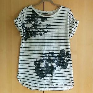 Some striped tee with floral detail