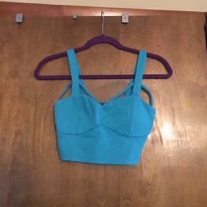 Teal Strappy Crop Top