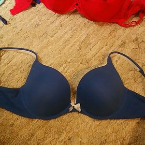 Victoria secret blue white lace bra