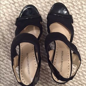 Adrienne Vittadini Black Wedges Size 7