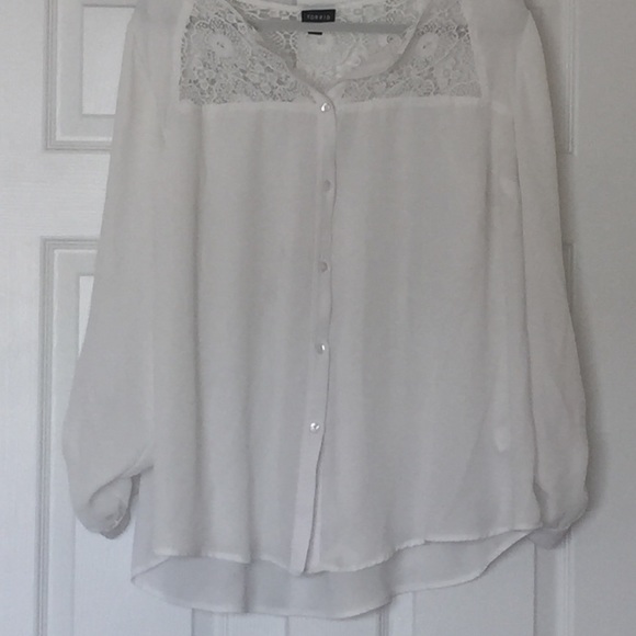 Torrid Flowy Blouse with Lace Detail