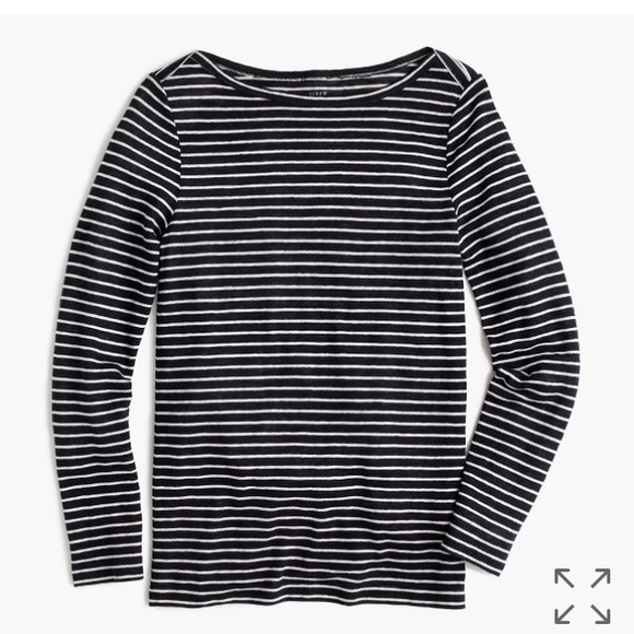 J. Crew Tops - NWT J.Crew Linen Long Sleeve Striped T Shirt