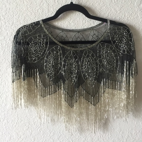 2 vintage sequin, beaded shawls stunning on - Picture 2 of 3