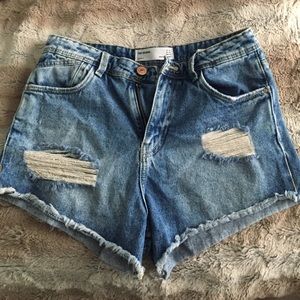 Zara denim cutoffs