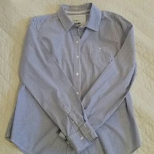 Blue & White striped Blouse-Lg.