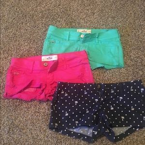 3 pairs of Hollister shorts
