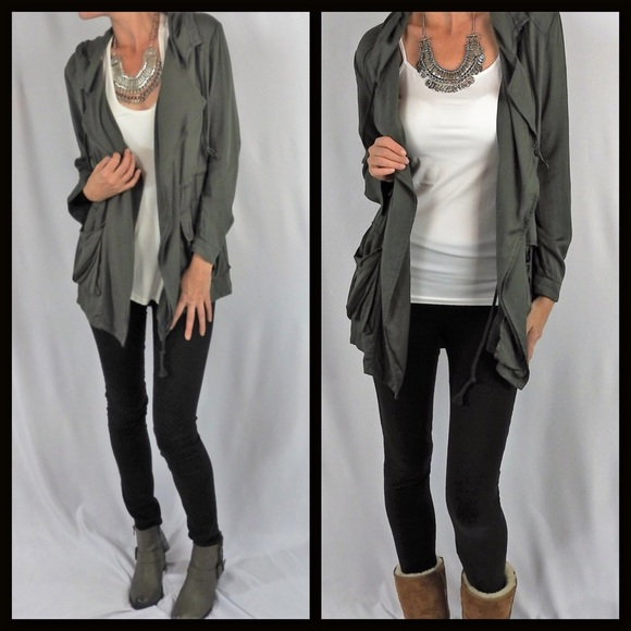 1 LEFT💕 SALE💕Olive Green Utility Jacket - Picture 2 of 4