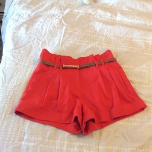 Red/orange high waisted shorts