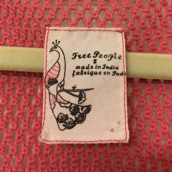 Pink lace Free People cotton mini tank dress 2 - Picture 2 of 4