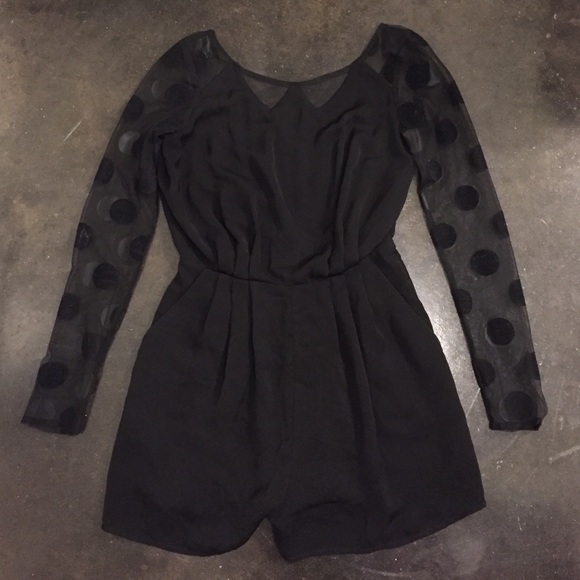 Black and Polka Dot BCBGeneration Romper