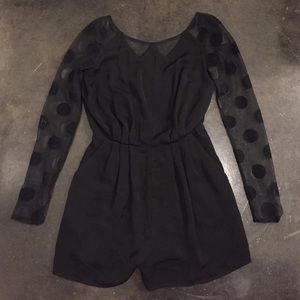 Black and Polka Dot BCBGeneration Romper
