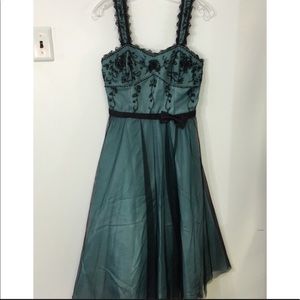 Tea Length Lace Formal Dress